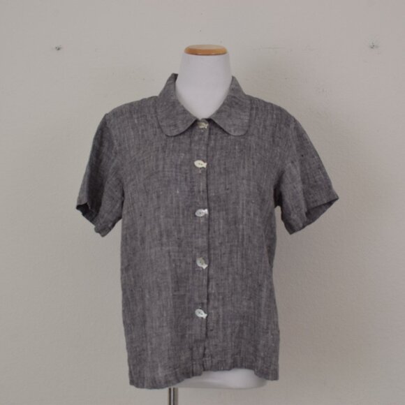 Vintage 90s Linen Button Bouse by FOCUS USA‎ - Picture 5 of 12